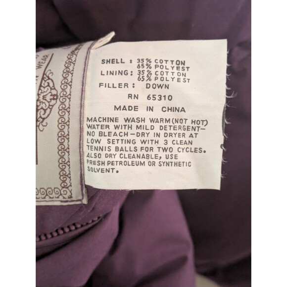 Vintage Fogo Reversible Down Ski Snowboard Jacket Medium Purple Green 80s 90s - Picture 7 of 10
